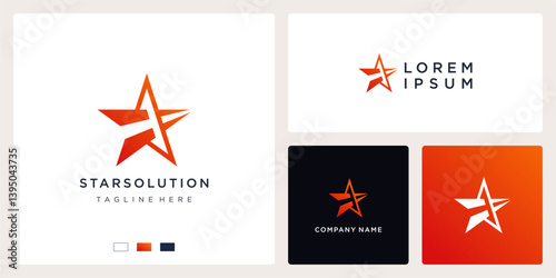 Star solution logo design template