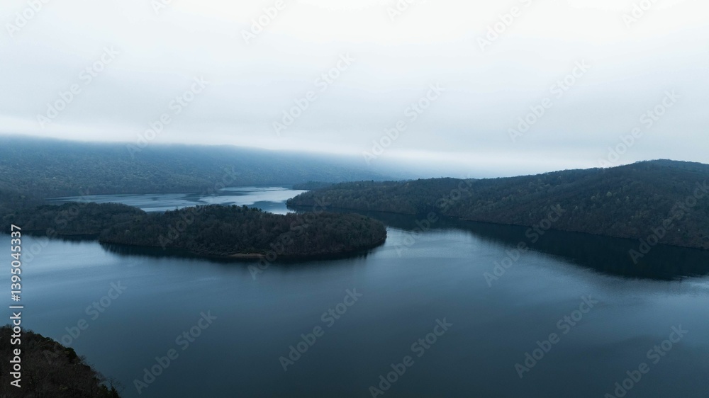 Fototapeta premium Aerial raystown lake water view aerial