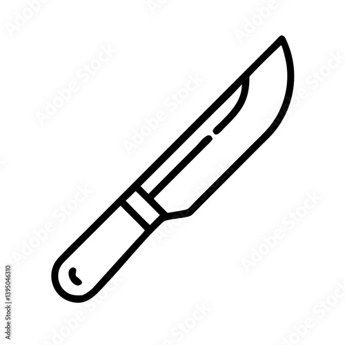 Isolated sharp hunting knife vector illustration for camping and outdoor survival
