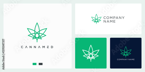 Medical cannabis logo design template
