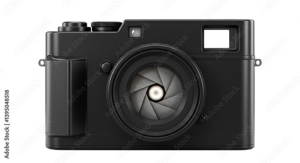 Isolated Black Camera With Open Aperture Lens Isolated Black Camera With Open Aperture Lens