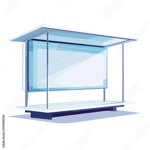 Modern Bus Stop Design with Minimalist Blue Glass and Steel Structure