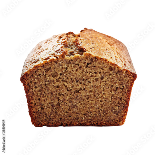 A Loaf of Gluten Free Banana Bread Isolated on Transparent Background