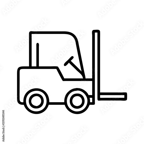 Forklift truck vector icon illustration, material handling equipment for warehouse