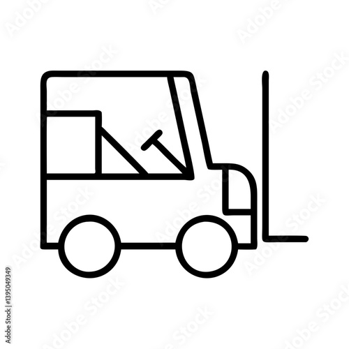 Forklift truck vector icon illustration, material handling equipment for industry