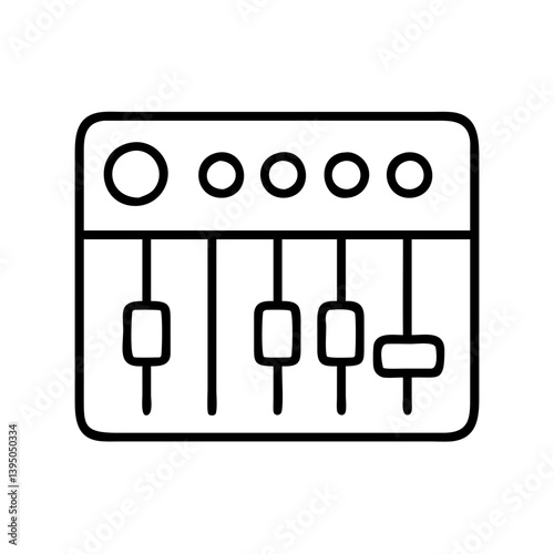 Audio mixer sound board vector icon for music production and sound engineering use