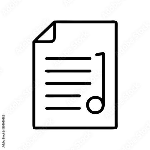 Sheet music icon vector illustration for musical notes document and melody song