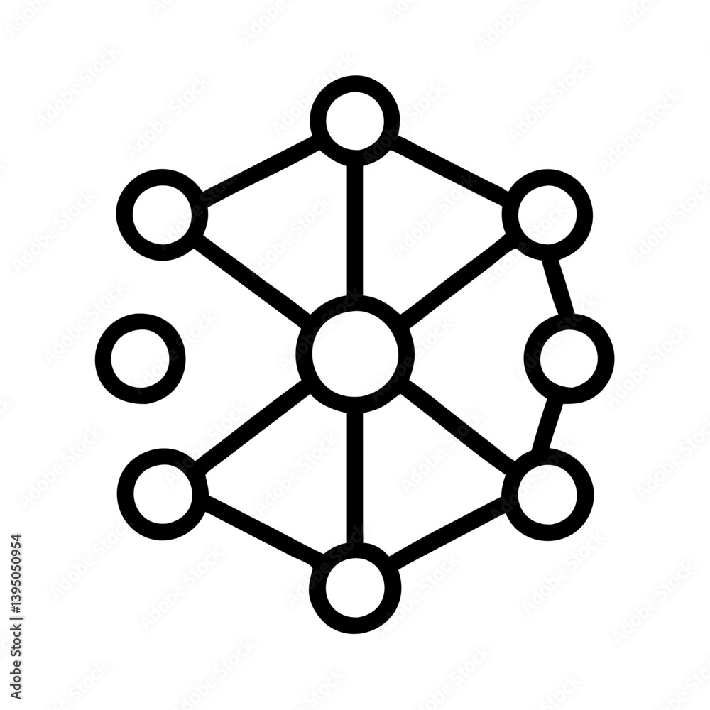 Network connection diagram with nodes and edges for data visualization design Network connection diagram with nodes and edges for data visualization design