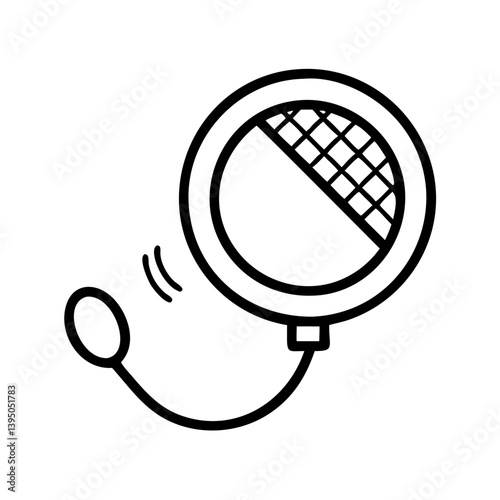 Isolated outline tea strainer vector icon for kitchen and cooking illustration