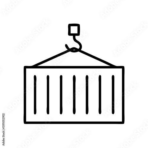Shipping container vector icon logistics cargo freight transport export import line
