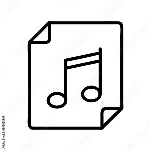 Music sheet icon vector illustration for musical notes and audio file symbol use