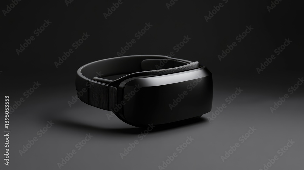 Modern VR headset. Sleek, black design for immersive virtual reality