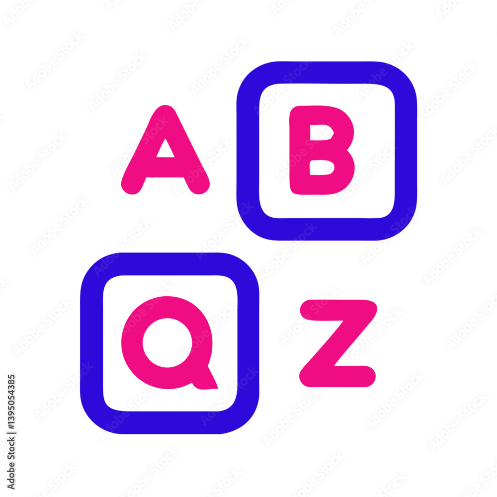 Iconic Letter Blocks Featuring A B Q Z for Learning and Education Iconic Letter Blocks Featuring A B Q Z for Learning and Education