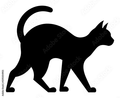 Silhouette Vector of Wild Big Cat – Panther, Tiger, Lion or Cat Illustration | Black Animal Clipart for Logo, Tattoo, T-Shirt Design, Wildlife Art, and Jungle Theme Projects