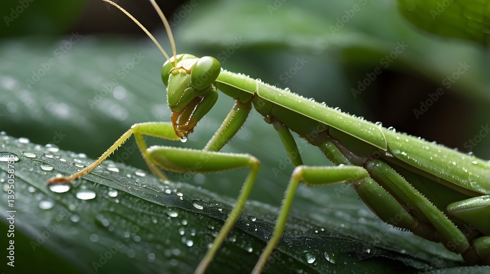 Naklejka premium green praying mantis