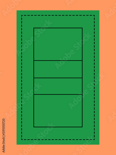 Simple Volleyball Playing Field Vector Graphic