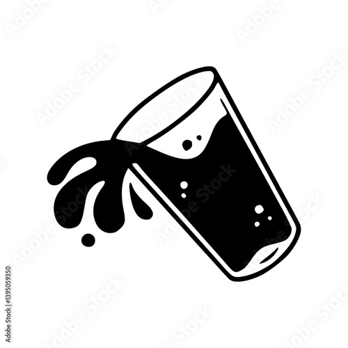 messy water glass clipart