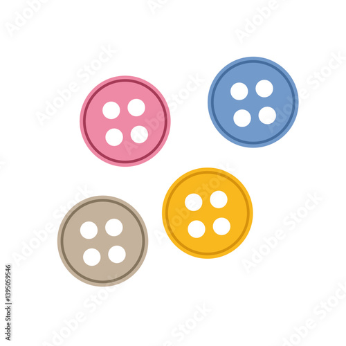 Buttons Sewing and handicrafts Vector illustration