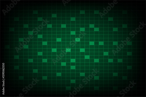 Abstract green digital grids perspective design background