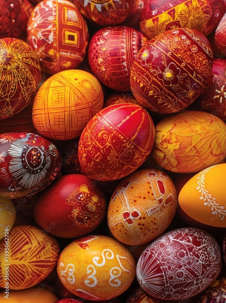 Red painted eggs Red painted eggs