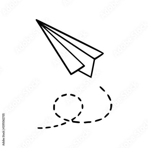 flying paper airplane vector clip art