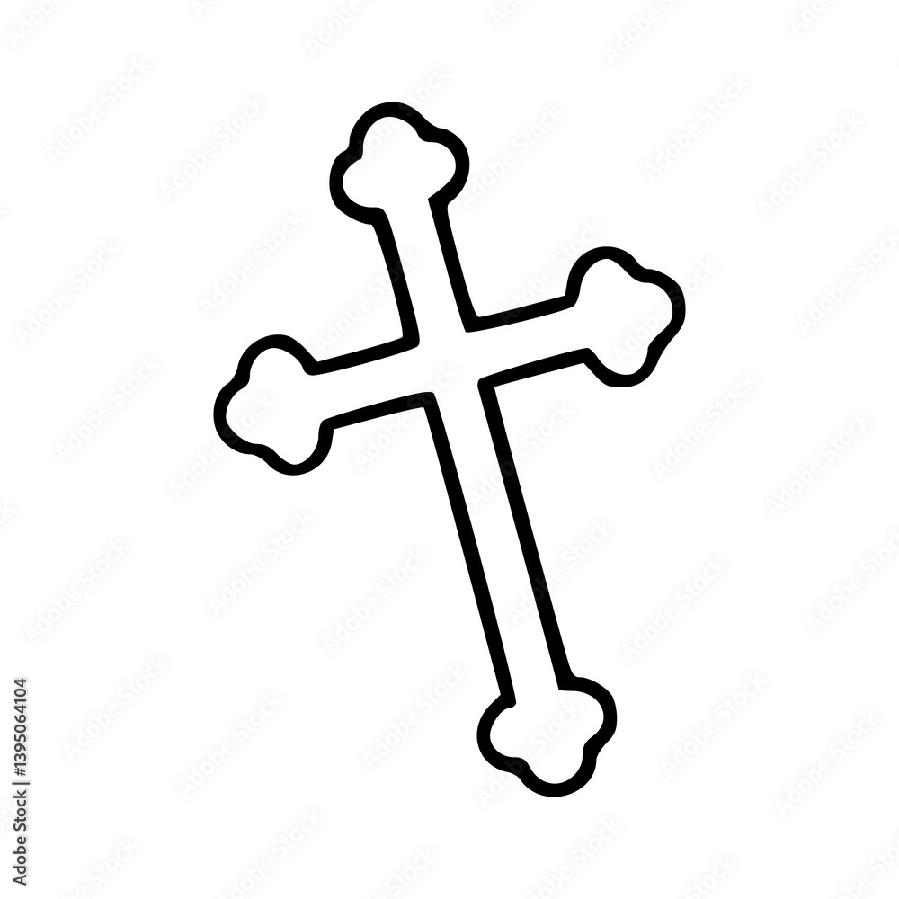 rounded orthodox cross outline vector rounded orthodox cross outline vector
