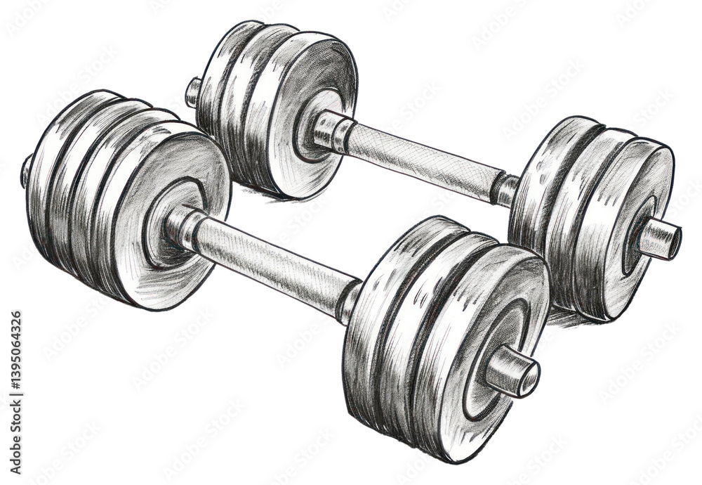 Naklejka premium PNG Dumbbell gym weightlifting bodybuilding.