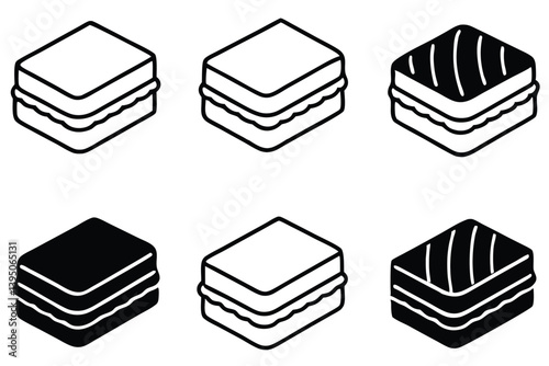  bourbon cream line art stylized drawing soft tones delicious treat
