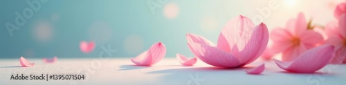Gentle petals sway in the breeze on a clean surface, gentle, background, breeze photo