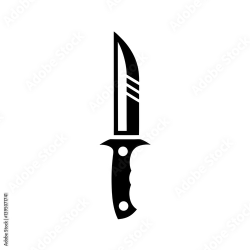 Sleek Tactical Knife Icon Representing Adventure and Survival
