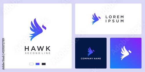Unique hawk logo design template