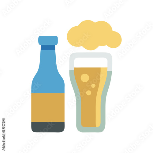 Refreshing Beer Icon Vector Design