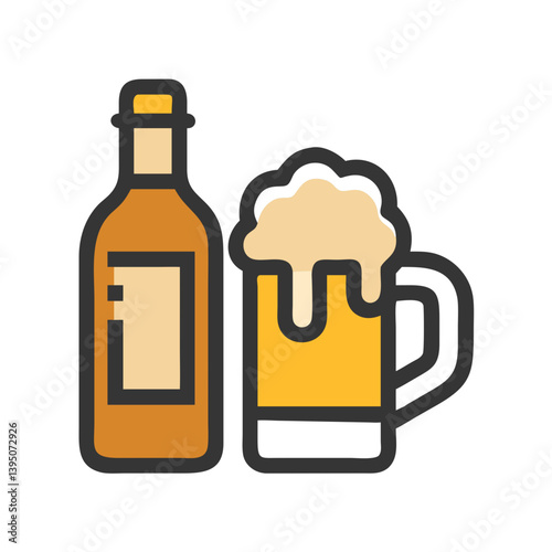 Refreshing Beer Icon Vector Design