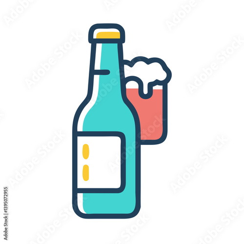 Refreshing Beer Icon Vector Design