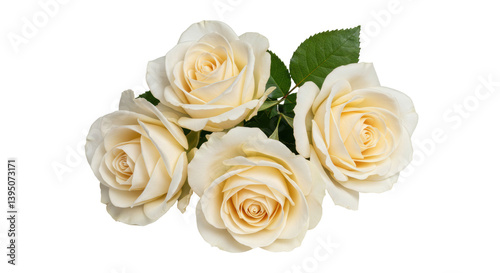 Fototapeta Naklejka Na Ścianę i Meble -  Isolated White Roses Bouquet