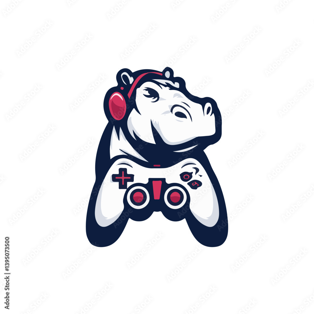 Naklejka premium hippo esports logo for gamers