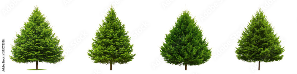 Obraz premium Cedar trees with dense foliage are beautifully arranged, showcasing their vibrant green colors and natural beauty