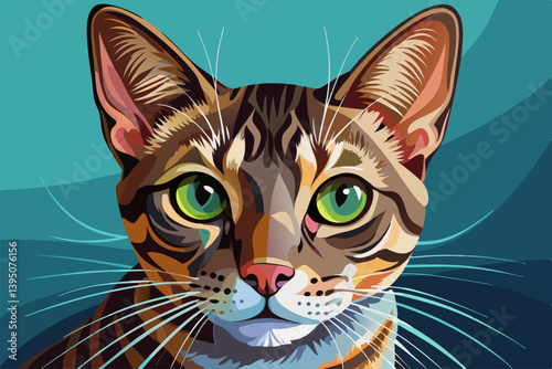 vector of Portrait of a cat staring intensely