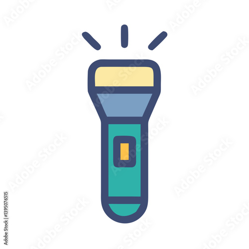 Flashlight Icon Vector – Portable Light and Emergency Tool Symbol photo
