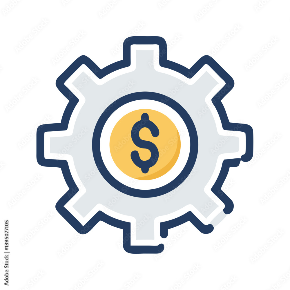 Gear with Dollar Symbol Icon – Finance Settings and Economic Management Vector Gear with Dollar Symbol Icon – Finance Settings and Economic Management Vector