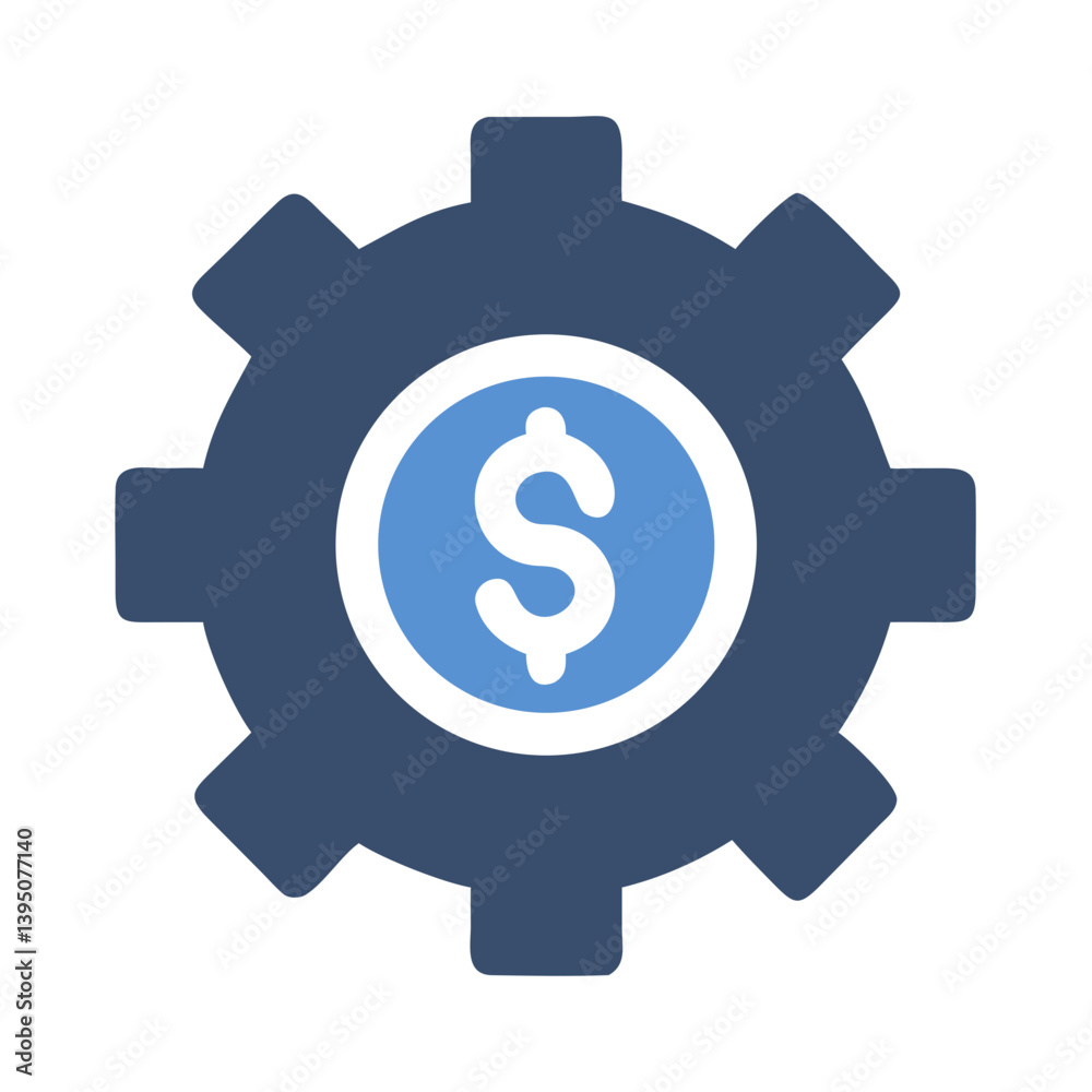 Gear with Dollar Symbol Icon – Finance Settings and Economic Management Vector Gear with Dollar Symbol Icon – Finance Settings and Economic Management Vector