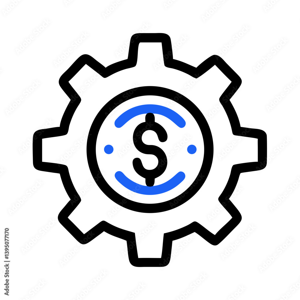 Gear with Dollar Symbol Icon – Finance Settings and Economic Management Vector Gear with Dollar Symbol Icon – Finance Settings and Economic Management Vector
