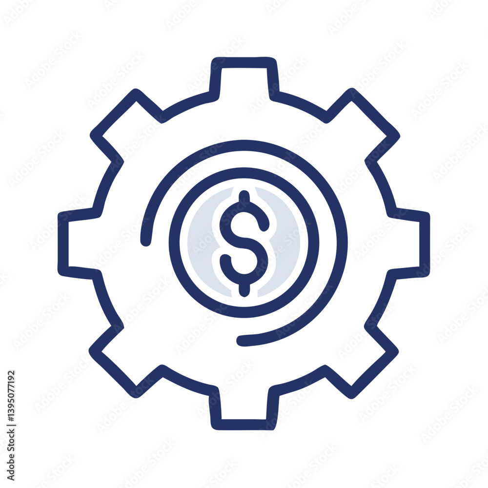 Gear with Dollar Symbol Icon – Finance Settings and Economic Management Vector Gear with Dollar Symbol Icon – Finance Settings and Economic Management Vector