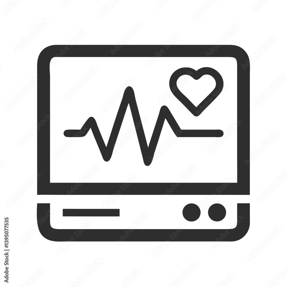 Vector Heartbeat Monitor Icon for Health Design Vector Heartbeat Monitor Icon for Health Design