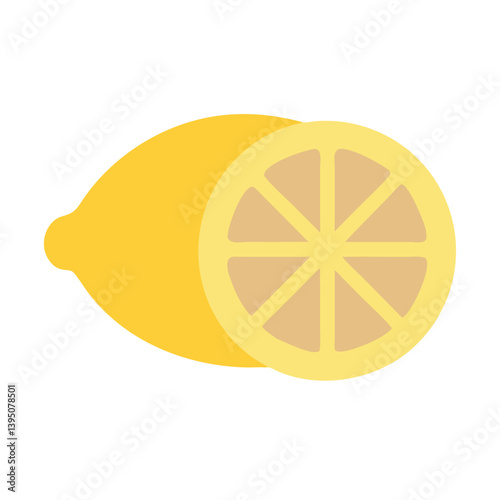Vector Lemon Icon for Food Design