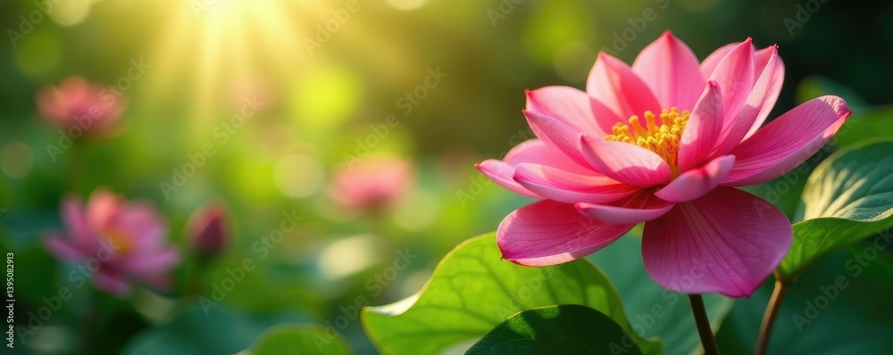 Softly lit petals and greenery create a serene scene, shine, flowers Softly lit petals and greenery create a serene scene, shine, flowers