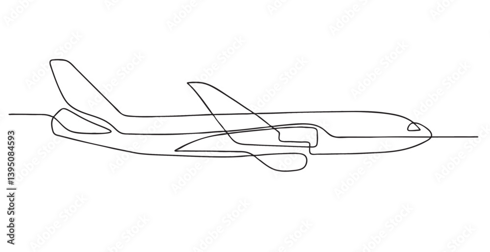 Fototapeta premium Aircraft line art