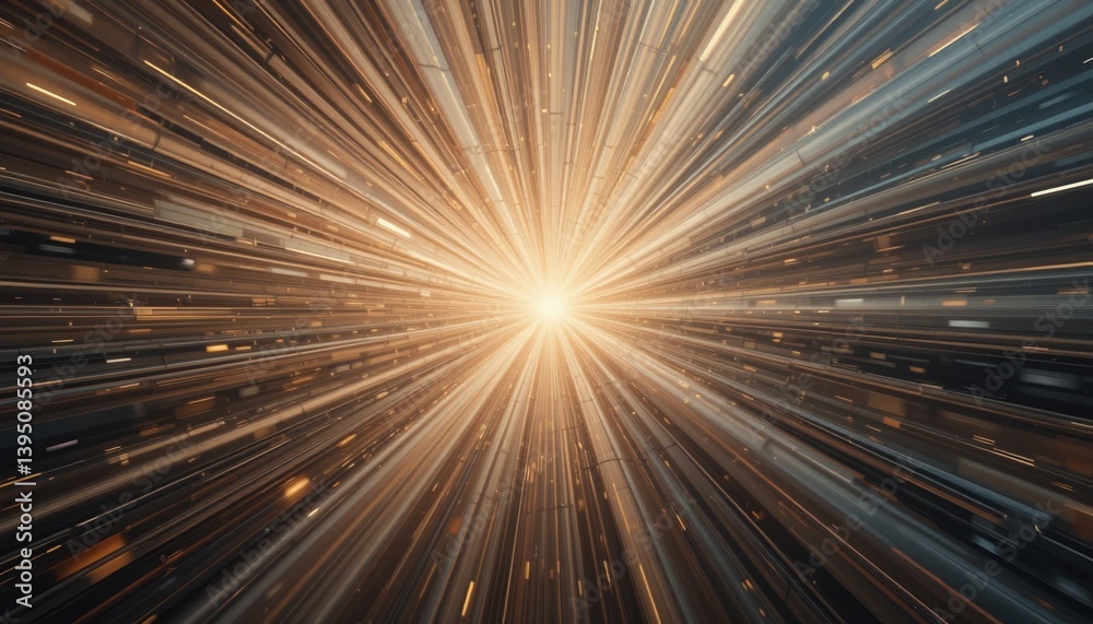 Fototapeta premium Dynamic light burst action abstract visuals digital art cosmic environment close-up viewpoint energy concept for seo impact