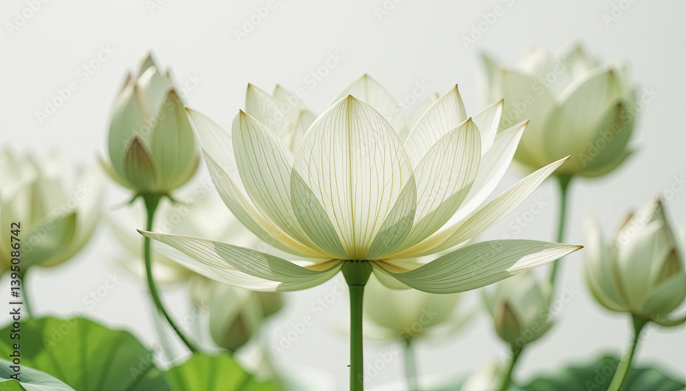 Fototapeta premium Serene Lotus Bloom Background Image Elegant Floral Design for Tranquil Wallpaper