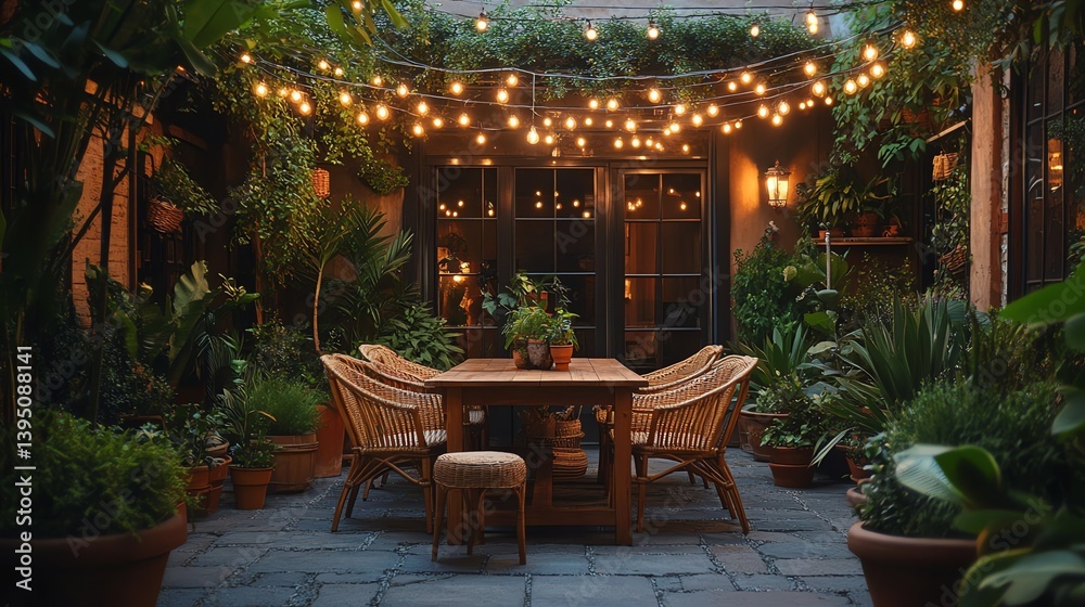 Fototapeta premium Serene patio oasis.